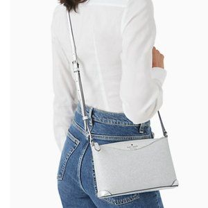 NWT KATE SPADE SILVER SHIMMY CROSSBODY BAG